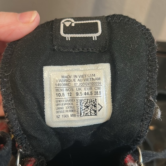 🍁 Converse Woolrich Plaid unisex sneakers 10.5m 12w - Picture 8 of 11